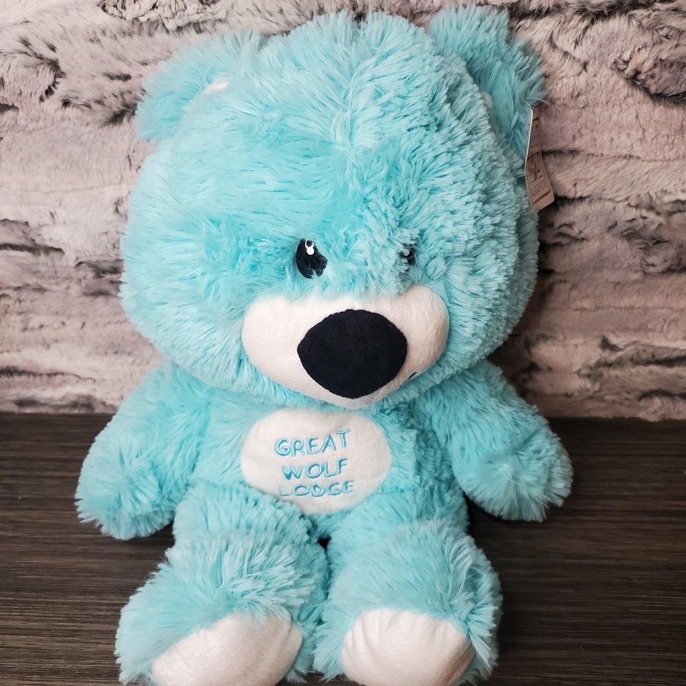 Great Wolf Lodge Aqua Turquoise Teddy Bear Plush Stuffed Toy‎ Souvenir Shop
